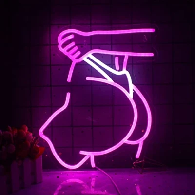 Image of Woman Ass Neon Light Sexy Lady Signs for Wall Decor Pink Led Sign Bedroom,Bar,Shop,Home Decor,Girls Room