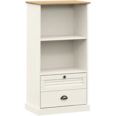 Image of vidaXL Bookcase VIGO White 60x35x114.5 cm Solid Wood Pine