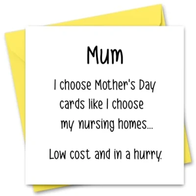 Image of Mothers Day Card Funny Mother&#039;s For Mum Joke Cheap From Son or Daughter