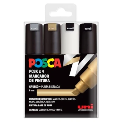 Image of UNI Posca Set PC 8K GSWB Pack of 4 Markers