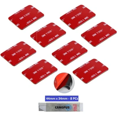 Image of CANOPUS Professional Dash Cam Sticky Pads, 8 pcs, Pads Double Sided, Waterproof VHB 5952 Helmet Mount Replacement, for Cam, Action Camera Mounts, Number Plate