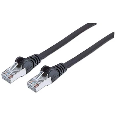Image of Intellinet Network Patch Cable, Cat6A, 5m, Black, Copper, S/FTP, LSOH / LSZH, PVC, RJ45, Gold Plated Contacts, Snagless, Booted, Polybag