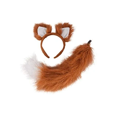 Image of Wicked Costumes Unisex Deluxe Fox Animal Ears &amp; Faux Fur Fluffy Tail Fancy Dress Accessory