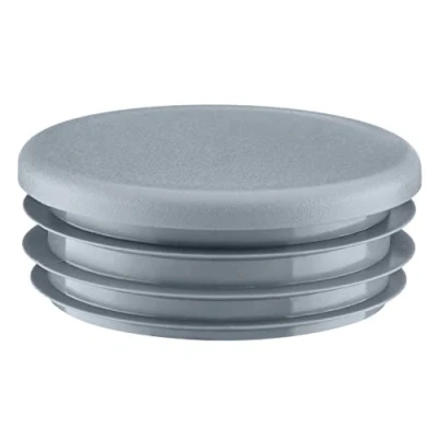Image of EMFA Lamellar Plugs, Round, 60 mm, Pack of 4, Grey Pipe Round End Cap, Steel Tube, Plastic Plugs for Pipes, Caps, Caps 6 cm