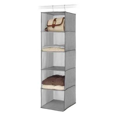 Image of Whitmor Hanging Accessory Shelves 5 Open Sweater Crosshatch Gray