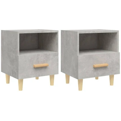 Image of vidaXL Bedside Cabinets 2 pcs Concrete Grey 40x35x47 cm