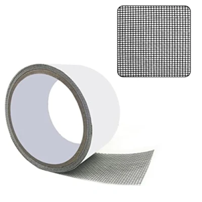 Image of Screen Repair Tape Mosquito Net Self Adhesive Fiberglass Mesh Patch Waterproof for Window and Door Anti (Black)