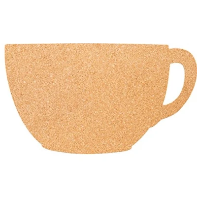Image of Securit Silhouette Cup Cork Board with 6 Pins, Wall Mountable, 30x45cm (CB CUP)