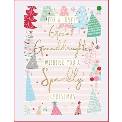 Image of Words N Wishes Great Granddaughter Christmas Card for A Lovely Wishing You Sparkly