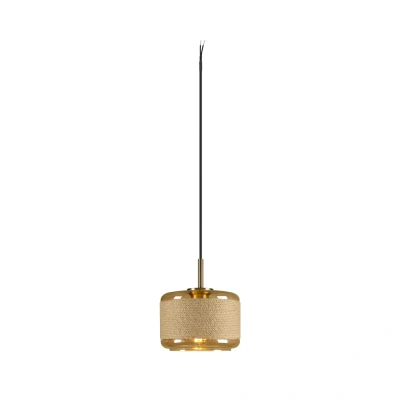 Image of SLV Pantilo Rope 19 hanging light, gold coloured, steel, Ø 18.5 cm