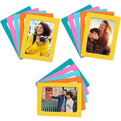 Image of BELLE VOUS Magnetic Picture Frame Set (15 Pack) Photo Frames 6x4 Inches (10 x 15cm) Magnets for Fridge/Magnetic Fridge Collage