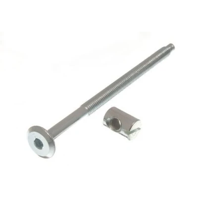 Image of FURNITURE COT BED BOLT ALLEN HEAD WITH BARREL NUT 6MM M6 X 100MM ZP (pack 10)