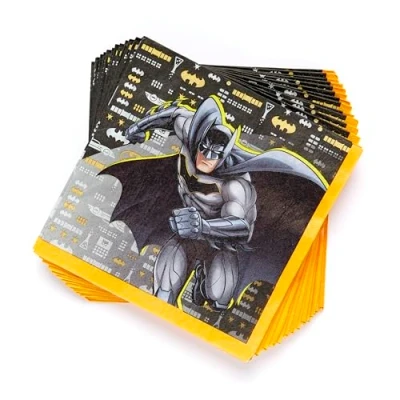 Image of Amscan 9915091 Batman Kids Birthday Party Luncheon Napkins 16 Pack