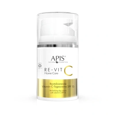 Image of Apis Re Vit C Rewitalizujący Krem do Twarzy Szyi i Dekoltu z Witaminą na Dzień SPF 15 50ml