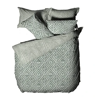 Image of furn. Tanza Duvet Cover and Pillowcase Set, Sage, King