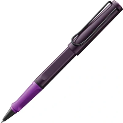 Image of Lamy safari violet blackberry rollerball Pen with ergonomic grip &amp; line width M for pleasant long writing made of robust ASA plastic including refill 63 in black