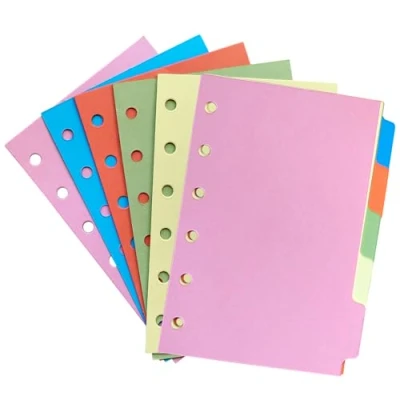 Image of DY.2ten 6 Ring Binder Dividers with 5 Tabs, 2 Sets, Paper Dividers, A7 Size, Durable, Colors, School Subject Organizers