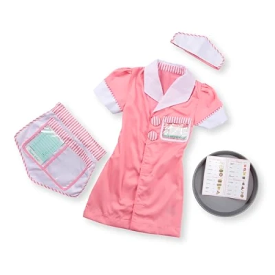 Image of Melissa &amp; Doug Waitress Role Play Costume Set (Frustration Free Packaging, 7 Pieces)