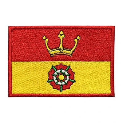 Image of HAZI Hampshire County Flag Logo Embroidered Iron on Patch Sew Badge Applique for Clothes, Multicoloured, 9cm x 6cm