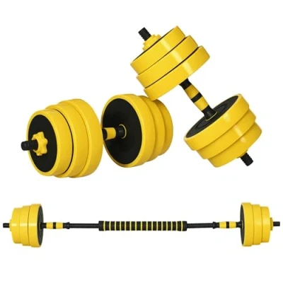 Image of HOMCOM 30KG Dumbbell &amp; Barbell Adjustable Set Plate Bar Clamp Rod Home Gym Sports Area Exercise Ergonomic