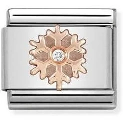 Image of Nomination Rose Gold Sparkling Snowflake Charm