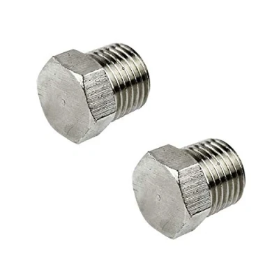 Image of 2 Pack 1/4&quot; BSP Hex Blanking Plug Port Air Line Compressor Fitting FT080