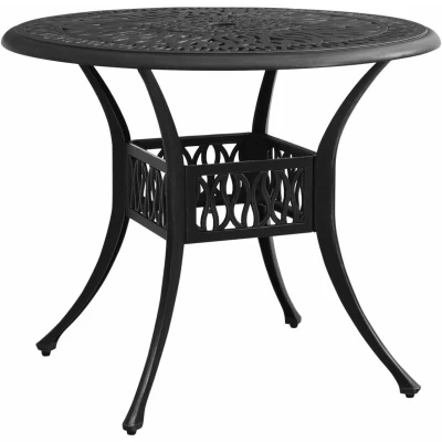 Image of vidaXL Garden Table Black 90x90x74 cm Cast Aluminium
