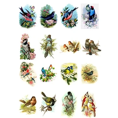 Image of Decoupage Paper Pack (20 Sheets 10x15cm) Beautiful Birds FLONZ Vintage