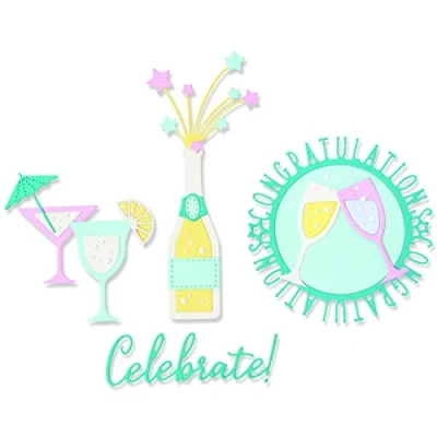 Image of Sizzix Thinlits Die Set 12PK Bottles &amp; Glasses by Olivia Rose, 665816, Multicolor, One Size