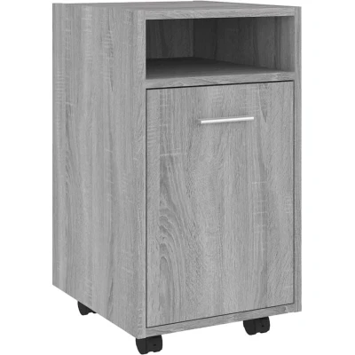 Image of vidaXL Side Cabinet with Wheels Grey Sonoma 33x38x60 cm Engineered Wood
