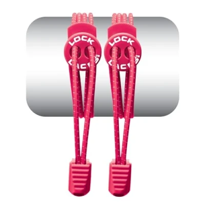 Image of LOCK LACES Elastic No Tie Shoelaces, One Size Fits All, Hot Pink, 48 Inch