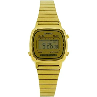 Image of Casio LA670WGA 9DF Women&#039;s Watch, Gold Metal Strap, Gold, Bracelet