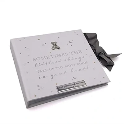 Image of ukgiftstoreonline Personalised Baby Photo Album With Teddy 50 Photos