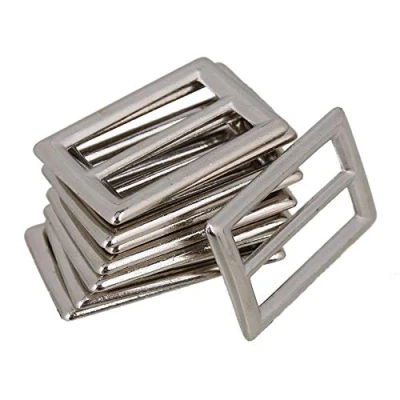 Image of BQLZR 2.5cm Silver Zinc Alloy Heavy Welded Tri glides Sliders Buckle for Handbag Pack of 10
