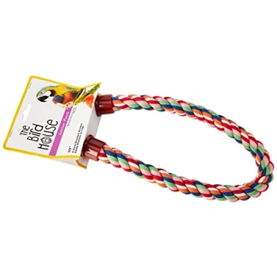 Image of HAPPYPET The Bird House 30&quot; Cotton Rope Perch, Multicolor