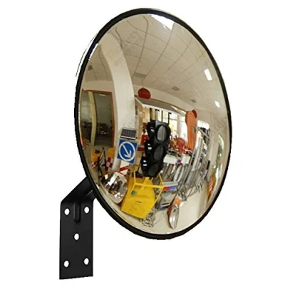 Image of Traffic Curved Convex Wide Angle Mirror, 30 cm / 12&quot;, Unbreakable for Road Safety Shop Security with Adjustable Wall Fixing Bracket