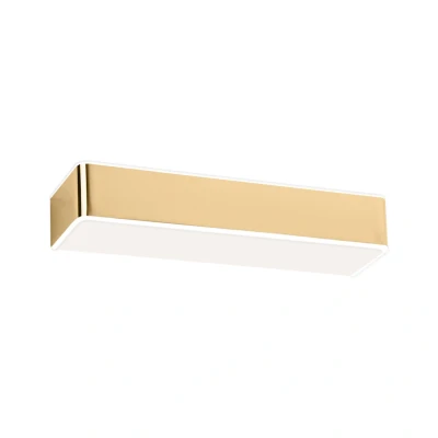 Image of Rodan 20cm Flush Wall Lamp Gold Shine, White Finish