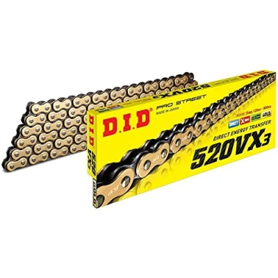 Image of D.I.D Chain Transmission 520 vx3 Gold/Black 120 Link