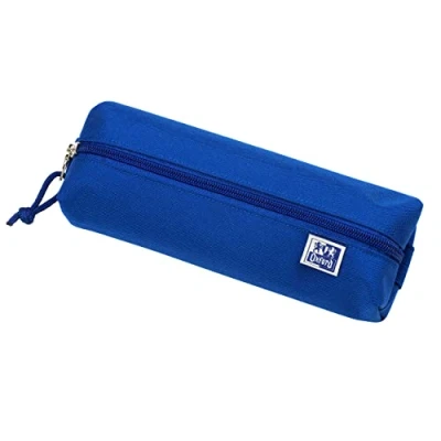 Image of Oxford Blue Durable Rectangle Pencil Case, 22 x 7 4 cm, 2 Compartments, Zipper Closure, Polyester Material, Unisex, Solid Pattern, 45.0 grams, Ideal for School