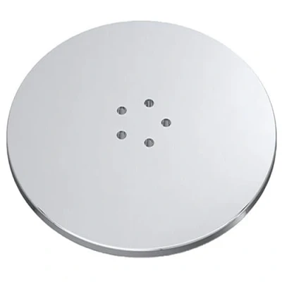 Image of SPARES2GO 110mm Luxury Plug Cover for Shower Trap with 90mm Tray (Chrome Silver)