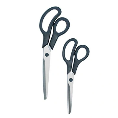 Image of Viners Everyday Set of 2 Scissors 8 Inch &amp; 10 Stainless Steel Multipurpose Kitchen Black