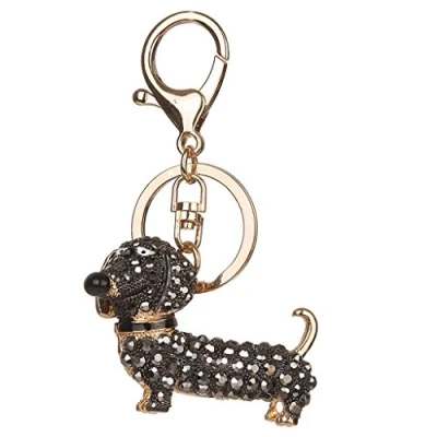 Image of lijun Bling Dog Dachshund Keychain Handbag Purse Pendant Car Holder Key Ring Jewelry