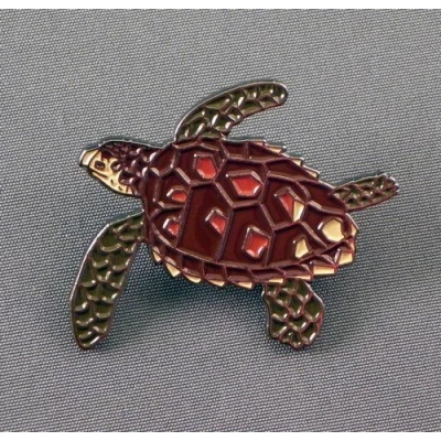 Image of Metal Enamel Pin Badge Brooch Turtle (v2)