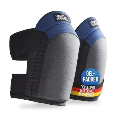 Image of LAUTER SCHUTZ LauterSchutz® professional gel kneepads for heavy duty work like laying ground with anti slip surface and double strap closure, craftsmen [German manufacturer] (CLASSIC)