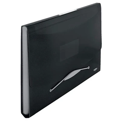 Image of Rexel Choices, 2115664, Translucent Expanding Project File, A4, 6 Compartments, 300 Sheet Capacity, Black