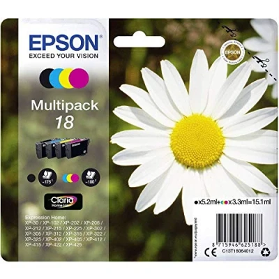 Image of Epson C13T18064012 T1806 Multipack Ink Cartridge Pack, Genuine
