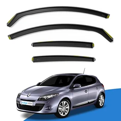 Image of EdgeVisors Wind Deflectors Set Fits: Renault Megane MK3 2008 2016 5 Door Hatchback 4pc