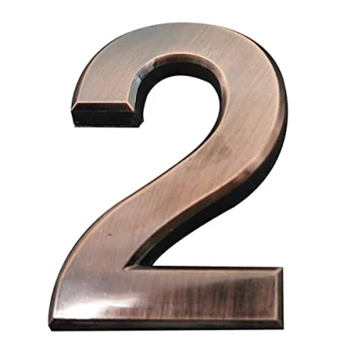Image of 4 Inch 3D Mailbox Number, Self Adhesive House Number Waterproof Door Street Stickers for Home Apartment (NO.2)