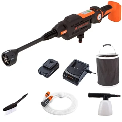 Image of Yard Force 22Bar 20V Aquajet Cordless Portable Pressure Cleaner with 2.5Ah Lithium Ion Battery, Charger and Accessories LW C02A , Black