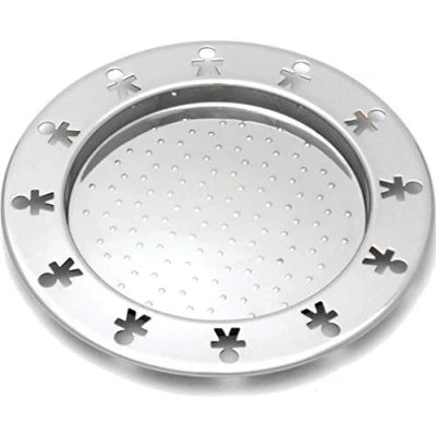 Image of Alessi Mini Girotondo Antisuction Bottle Coaster in 18/10 Stainless Steel Mirror Polished, Set of 2, Silver